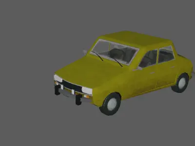 Low Poly Cars car with flames Low-poly 3D model