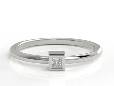 Princess bezel ring 3D print model