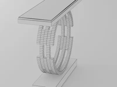 luxury golden console 3D model