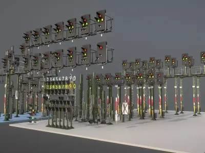 Railway Signals KS-Type Construction-Kit  Low-poly 3D model