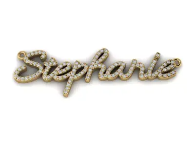 Custom Diamond Name Pendant Stephanie 3D print model