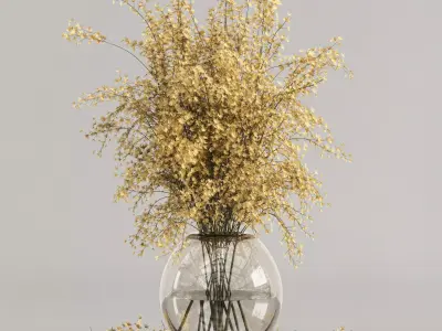 plants bouquet vase 19 3D model
