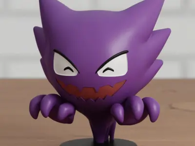 Haunter Chibi 3 models Pokemon Ghost Halloween 3D print model