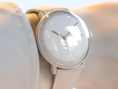 Minimalist Watch 3 - Automatic - White Dial x Black Case Low-poly 3D model