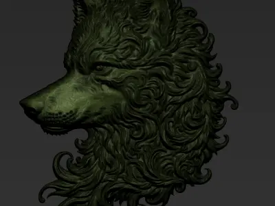 Wolf Head A80 3D print model