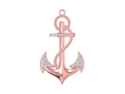 Luxury Anchor Pendant Jewelry 3D Model 2019 3D print model