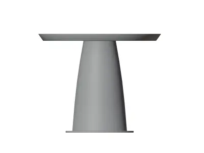 Modern Side Table 3D Model Black Cone Base with Copper Trim 3D model