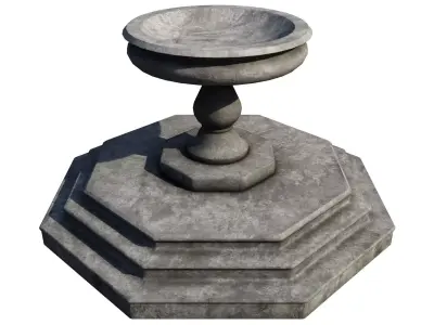 Medieval Fountain 3D Model Low-poly 3D model Low-poly 3D model