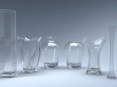 A set of 13 vases 3D model