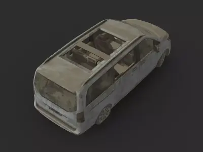 Abandoned Car - Mercedes-Benz EQV Low-poly 3D model