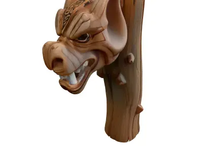 Stylized Wooden Dragon Tree Stump Low-poly 3D model