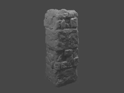 Ancient Pillar High Poly 3D model