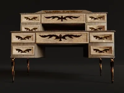 Vintage table Low-poly 3D model