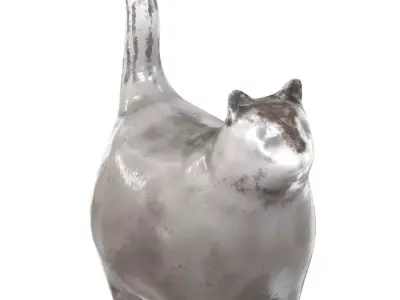 Grey Chester the Cat Ornament Low-poly 3D model