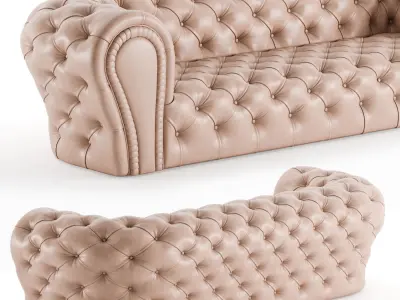 luxury Italian leather sofa 3D model