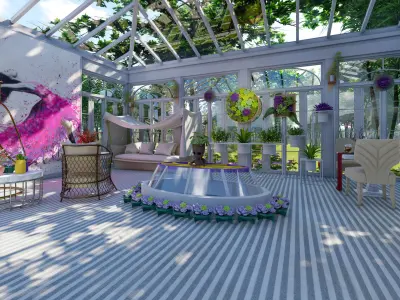 Modern Outdoor Coffee Shop  3D model