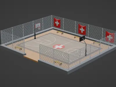 Basketball Stadium - Switzerland Low-poly 3D model