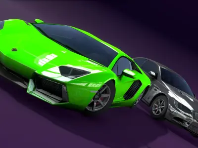 Low Poly 3D Cars Pack Racing Cars Low-poly 3D model