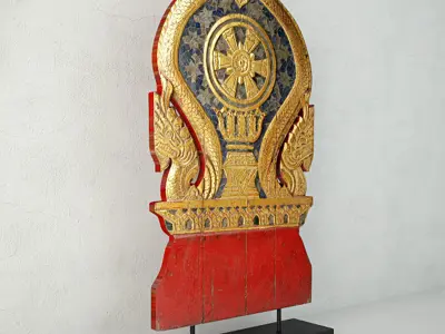 19th Century Thai Wood Carving 4 3D model