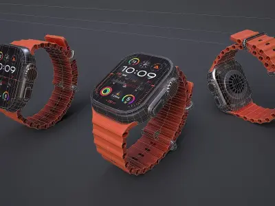 Apple watch ultra Low-poly 3D model