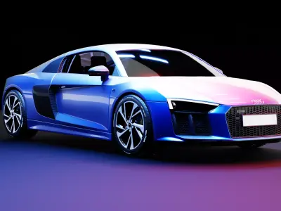 Audi R8 V10  Low-poly 3D model