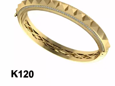 Pyramid bangle bracelet 3D print model