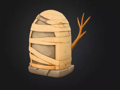 Mischievous Mummy Statue Low-poly 3D model