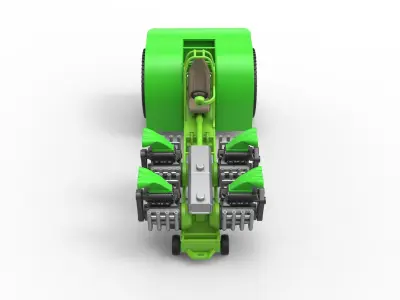 Pulling tractor with 4 transverse V8 engines 1 to 25 3D print model
