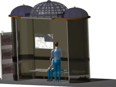 Bus Stop - cultural design 3D model