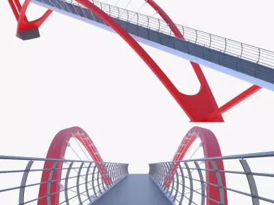 Pedestrian bridge PBR IV 3D model