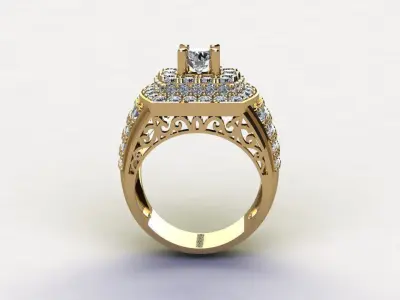 Man Ring Diamond popular in Asia R20 3D model