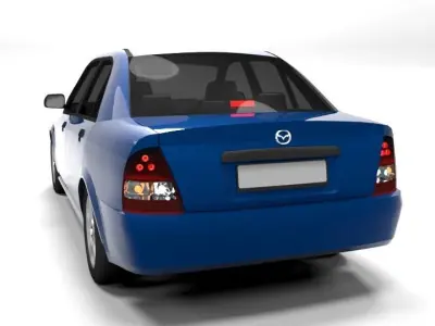 MAZDA 323 SEDAN LOWPOLY Low-poly 3D model