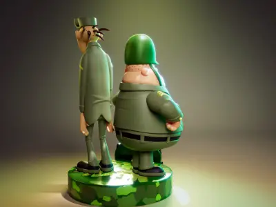 Sergeant Blast and Private Meekley - The Wacky Races 3D print model