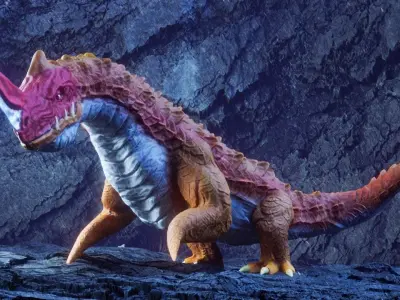 Oceanic serpentine dragon made in blender 3D model