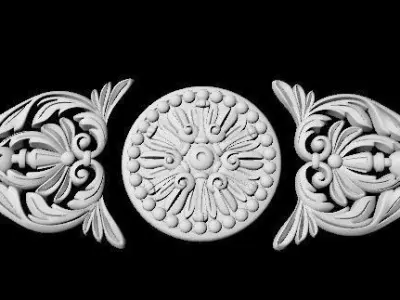Central decor ornament for furniture 3D model 825