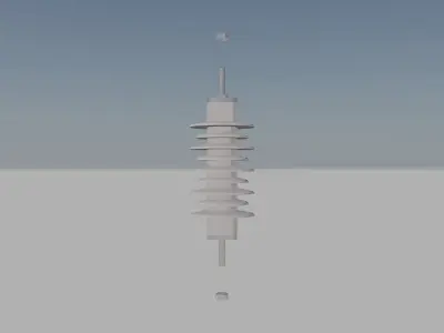 Medium voltage class 2 surge arrester Free 3D model