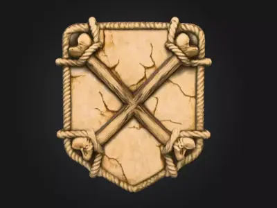 Cracked Skull Crest Low-poly 3D model