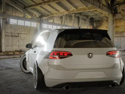 VW Golf 2014 Rocket Bunny Kit 3D model