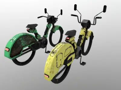 Cyberpunk Motorcycle Low-poly 3D model