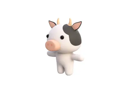 Character004 Chubby Cow Low-poly 3D model
