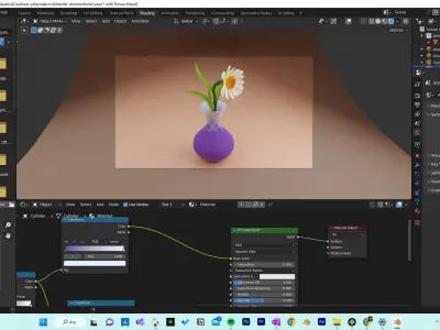 3D VASE MODEL daisy in 3D model