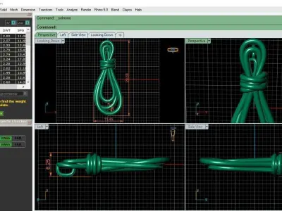 Knot set gold jewelry with infinity necklace and ring 3D print model