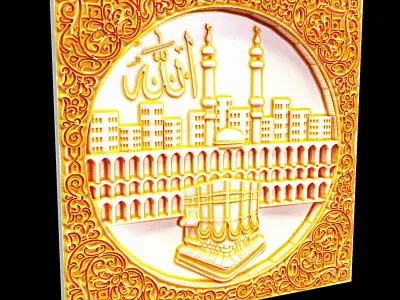 Kaaba in gold 3D model