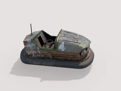Abandoned Pripyat Bumper Car-Dodgem Car 3 Low-poly 3D model