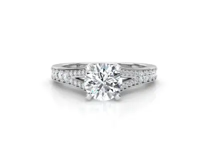 aj-026 solitaire diamond engagement ring gold 3D print model