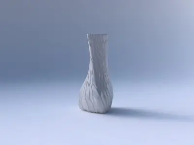Vase twist puffy triangle with organic cells 3D print model