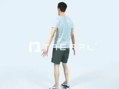 Virtue F Animated Rigged Sports Man Low-poly 3D model