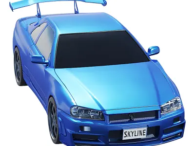 Nissan Skyline Low-poly 3D model by GANIBOEV-KHASANBEK