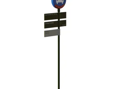 Traffic Sign 02 Low-poly 3D model