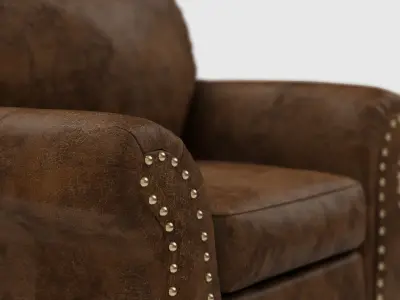 Brown Leather Sofa 3D model